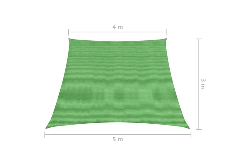 solsejl 4/5x3 m 160 g/m² HDPE lysegrøn - Grøn - Havemøbler - Solafskærmning - Solsejl