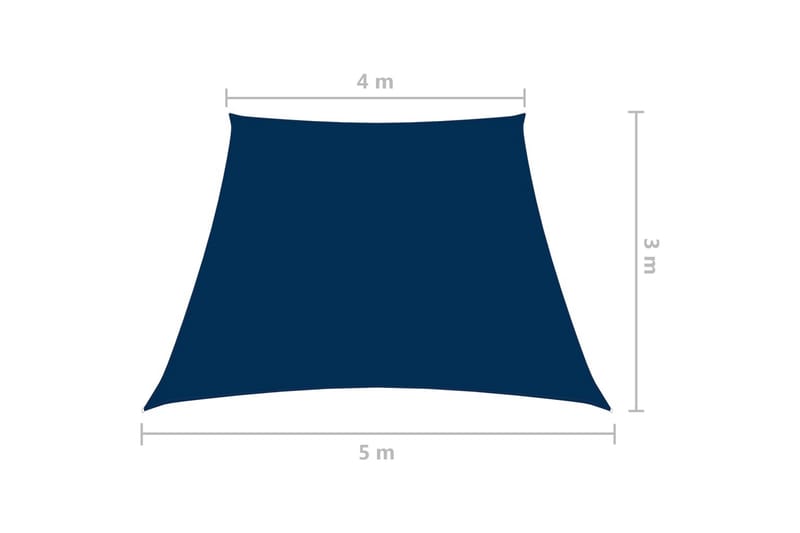 solsejl 4/5x3 m oxfordstof trapezformet blå - Blå - Havemøbler - Solafskærmning - Solsejl