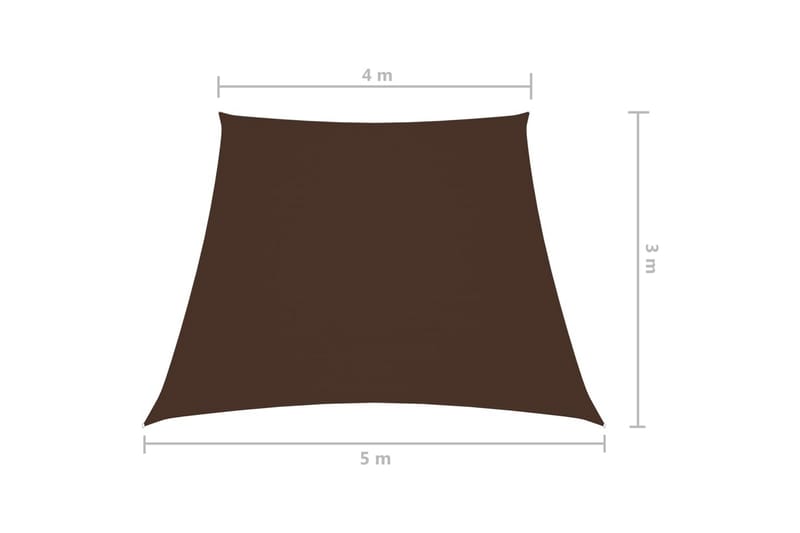 solsejl 4/5x3 m oxfordstof trapezformet brun - Brun - Solsejl