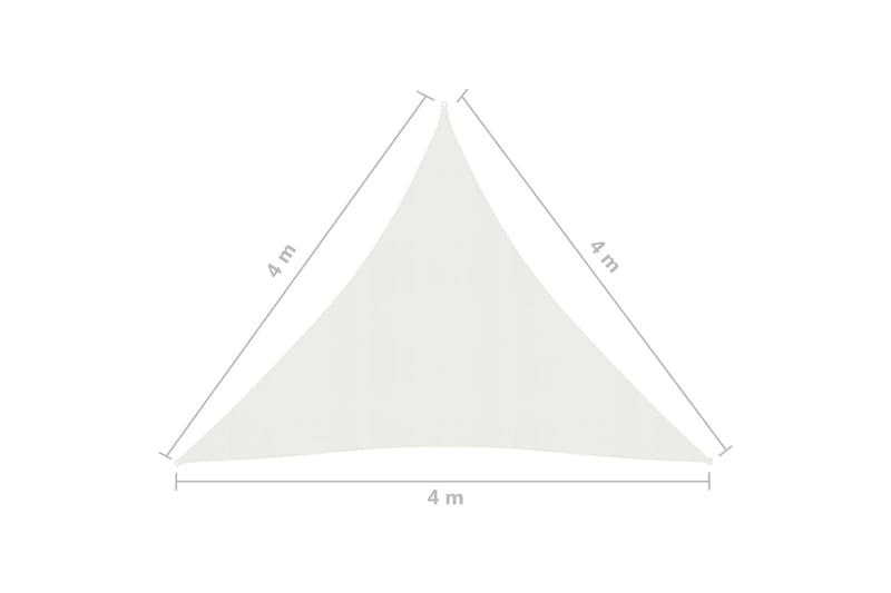 Solsejl 4x4x4 m 160 g/m² hdpe hvid - Hvid - Havemøbler - Solafskærmning - Solsejl