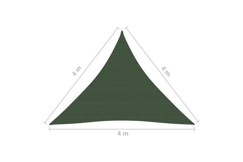 solsejl 4x4x4 m 160 g/m² HDPE mørkegrøn - Grøn - Havemøbler - Solafskærmning - Solsejl