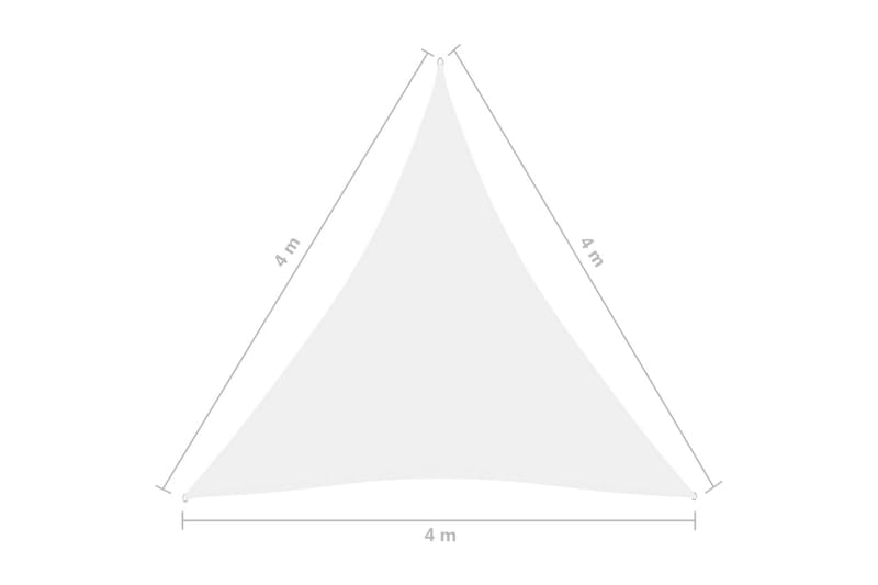 solsejl 4x4x4 m oxfordstof trekantet hvid - Hvid - Havemøbler - Solafskærmning - Solsejl