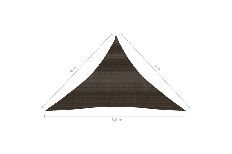 solsejl 4x4x5,8 m 160 g/m² HDPE brun - Brun - Havemøbler - Solafskærmning - Solsejl