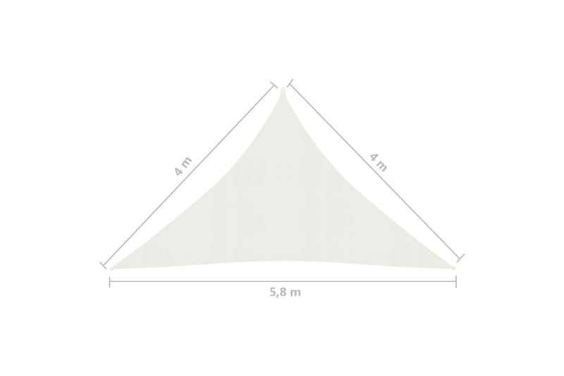 Solsejl 4x4x5,8 m 160 g/m² hdpe hvid - Hvid - Havemøbler - Solafskærmning - Solsejl