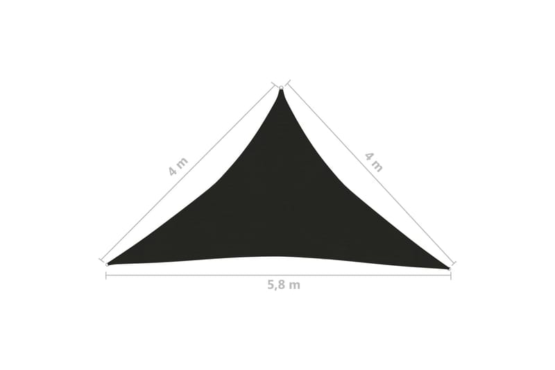 Solsejl 4x4x5,8 m 160 g/m² Hdpe Sort - Sort - Havemøbler - Solafskærmning - Solsejl