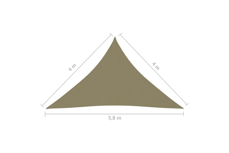 solsejl 4x4x5,8 m oxfordstof trekantet beige - Beige - Havemøbler - Solafskærmning - Solsejl