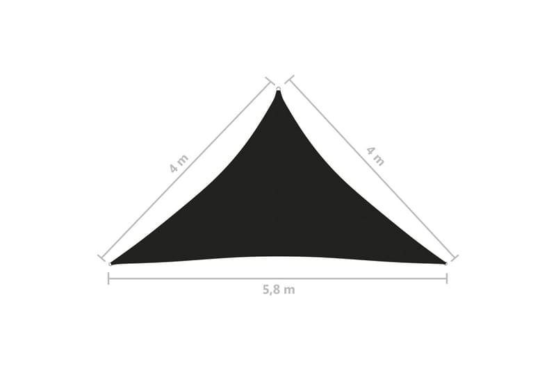 solsejl 4x4x5,8 m oxfordstof trekantet sort - Sort - Havemøbler - Solafskærmning - Solsejl