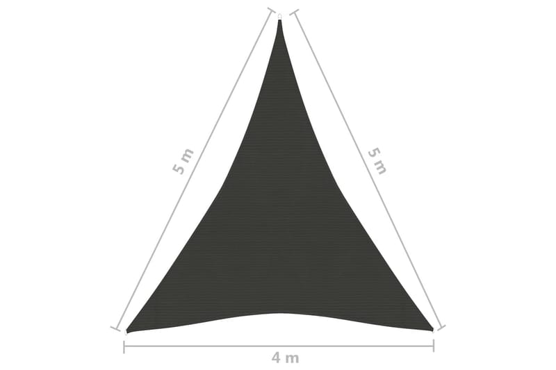 solsejl 4x5x5 m 160 g/m² HDPE antracitgrå - Antracit - Havemøbler - Solafskærmning - Solsejl