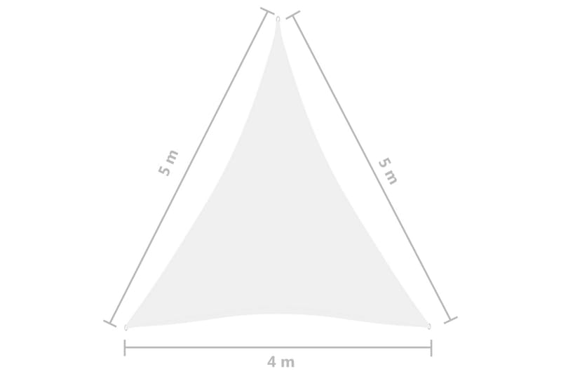 solsejl 4x5x5 m oxfordstof trekantet hvid - Hvid - Havemøbler - Solafskærmning - Solsejl