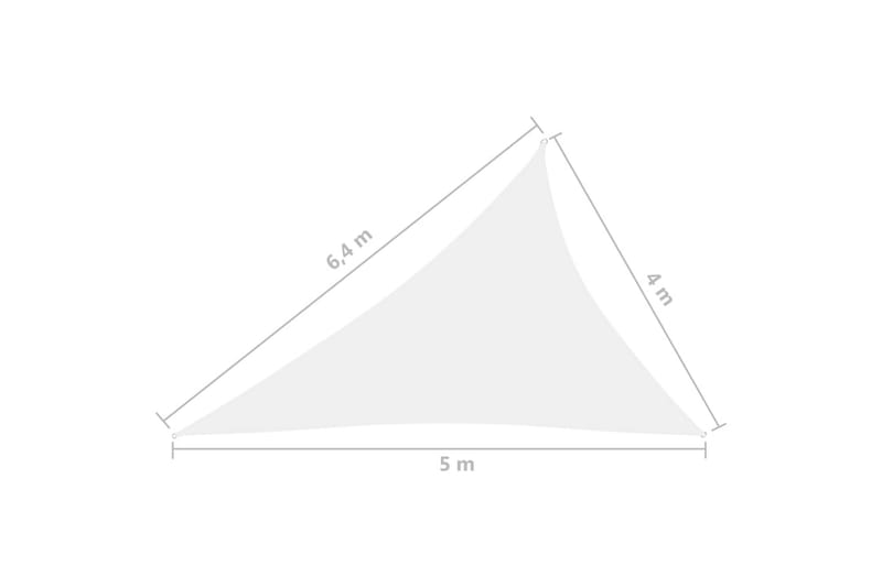 solsejl 4x5x6,4 m trekantet oxfordstof hvid - Hvid - Havemøbler - Solafskærmning - Solsejl