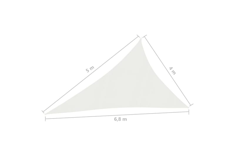 Solsejl 4x5x6,8 m 160 g/m² hdpe hvid - Hvid - Havemøbler - Solafskærmning - Solsejl