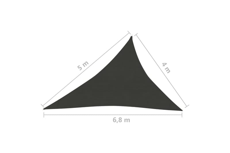 solsejl 4x5x6,8 m 160 g/m² HDPE sort - Sort - Havemøbler - Solafskærmning - Solsejl