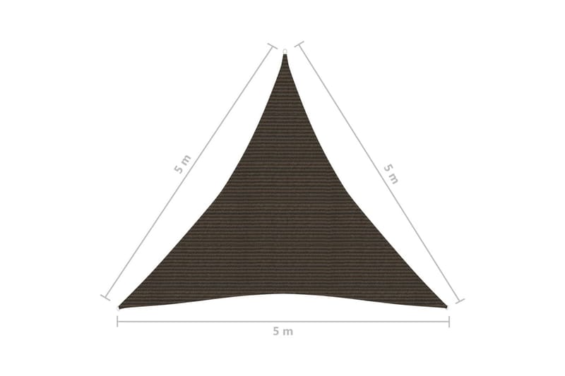 solsejl 5x5x5 m 160 g/m² HDPE brun - Brun - Havemøbler - Solafskærmning - Solsejl