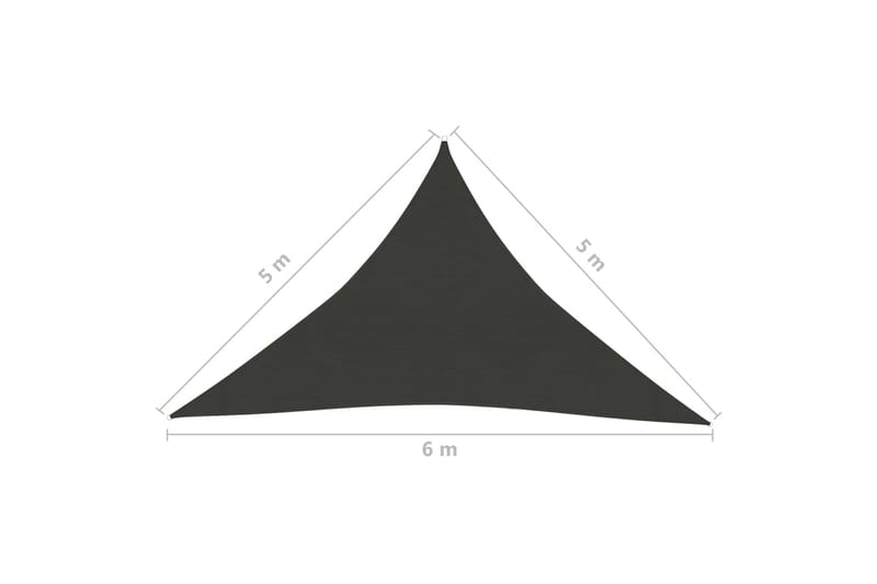 solsejl 5x5x6 m 160 g/m² HDPE antracitgrå - Antracit - Havemøbler - Solafskærmning - Solsejl