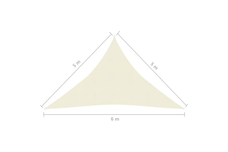 solsejl 5x5x6 m 160 g/m² HDPE cremefarvet - Creme - Havemøbler - Solafskærmning - Solsejl