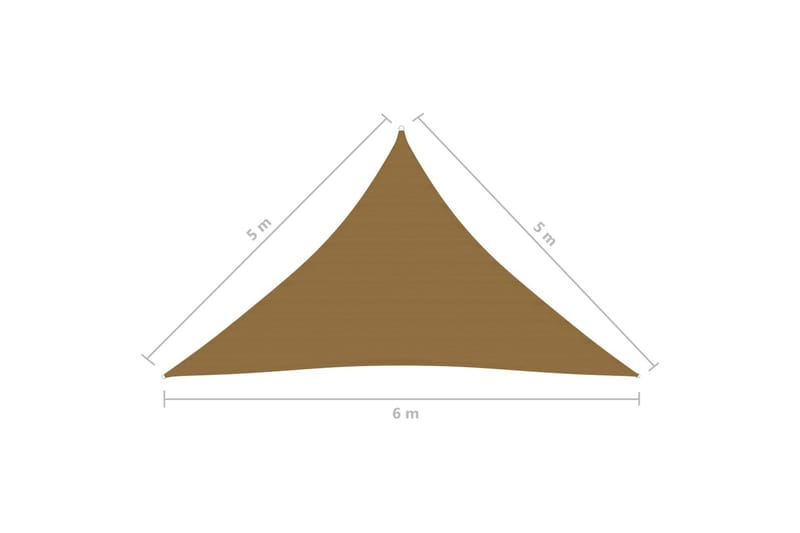 solsejl 5x5x6 m 160 g/m² HDPE gråbrun - Gråbrun - Havemøbler - Solafskærmning - Solsejl