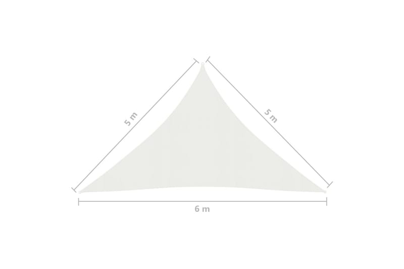 Solsejl 5x5x6 m 160 g/m² hdpe hvid - Hvid - Havemøbler - Solafskærmning - Solsejl