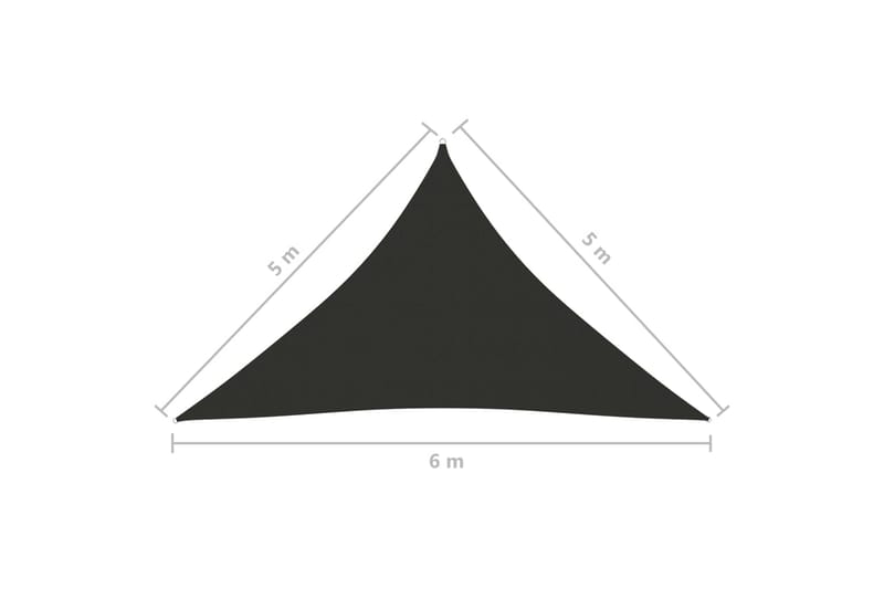 solsejl 5x5x6 m trekantet oxfordstof antracitgrå - Antracit - Havemøbler - Solafskærmning - Solsejl