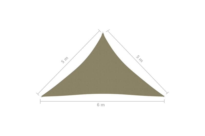 solsejl 5x5x6 m trekantet oxfordstof beige - Beige - Havemøbler - Solafskærmning - Solsejl