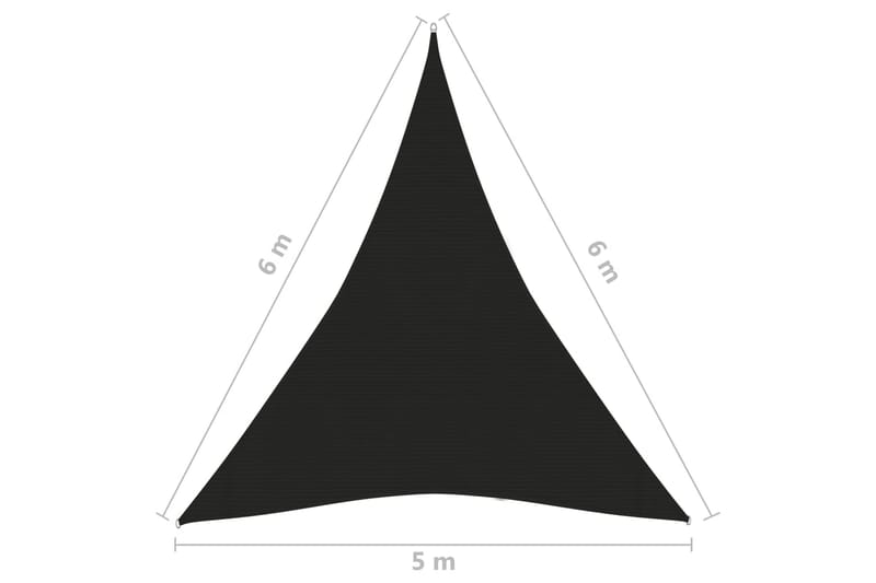 solsejl 5x6x6 cm HDPE 160 g/m² sort - Sort - Havemøbler - Solafskærmning - Solsejl