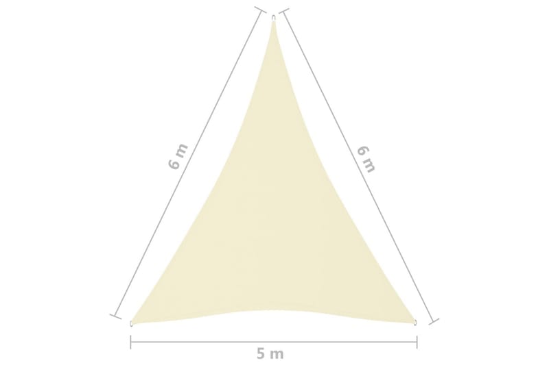 solsejl 5x6x6 m trekantet oxfordstof cremefarvet - Creme - Havemøbler - Solafskærmning - Solsejl