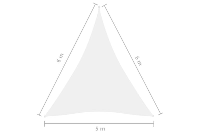 solsejl 5x6x6 m trekantet oxfordstof hvid - Hvid - Havemøbler - Solafskærmning - Solsejl