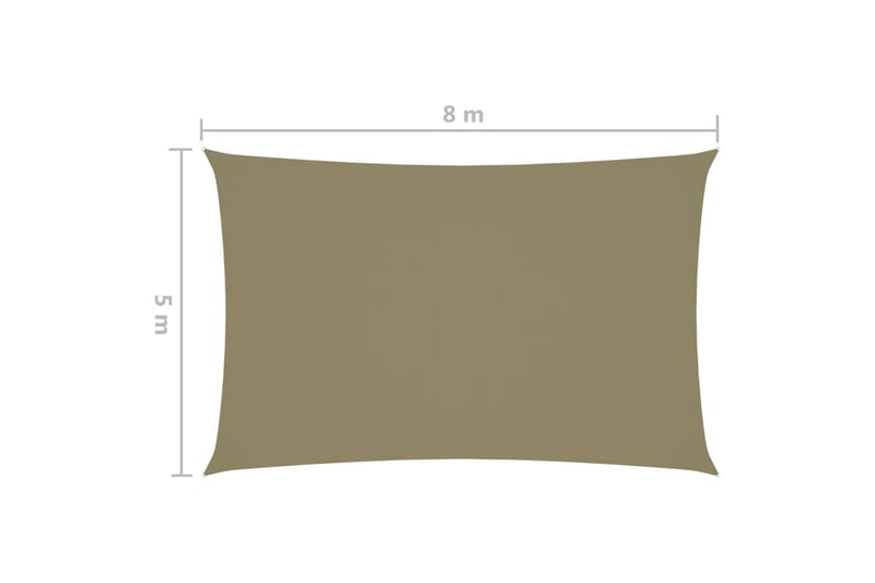 Solsejl 5x8 m Rektangulær Oxfordstof Beige - Beige - Solsejl