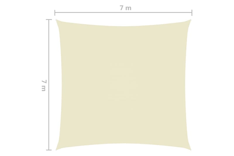 Solsejl 7x7 m Firkantet Oxfordstof Cremefarvet - Creme - Havemøbler - Solafskærmning - Solsejl