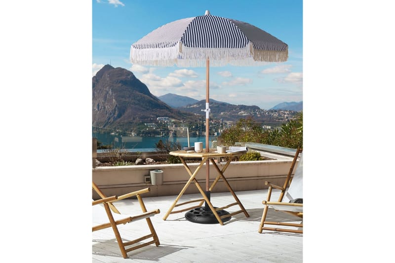 Teulon Parasol 150 cm - Sort Og Hvid - Havemøbler - Solafskærmning - Parasoller