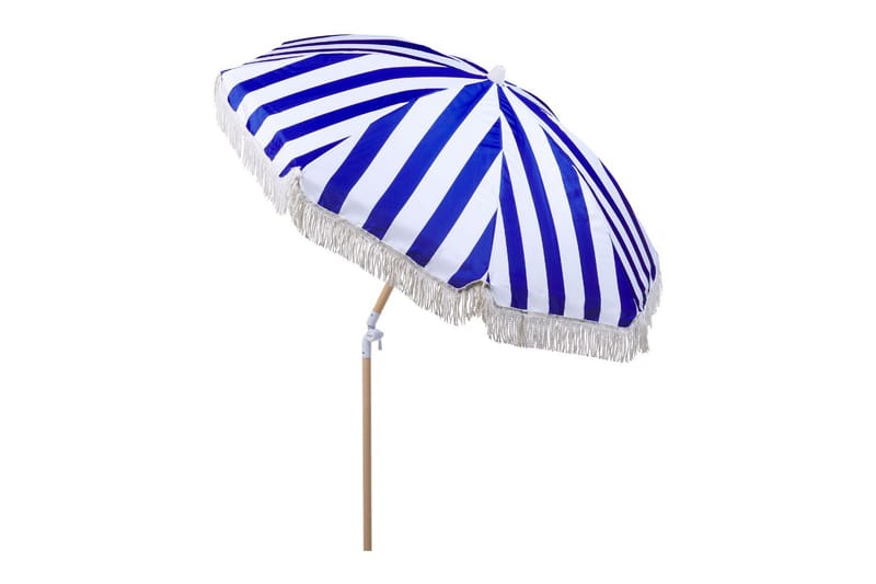 Teulon Parasol 150 cm - Blå/Hvid/Lysebrun - Havemøbler - Solafskærmning - Parasoller