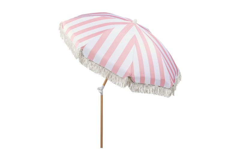 Teulon Parasol 150 cm - Pink/Hvid/Lysebrun - Havemøbler - Solafskærmning - Parasoller