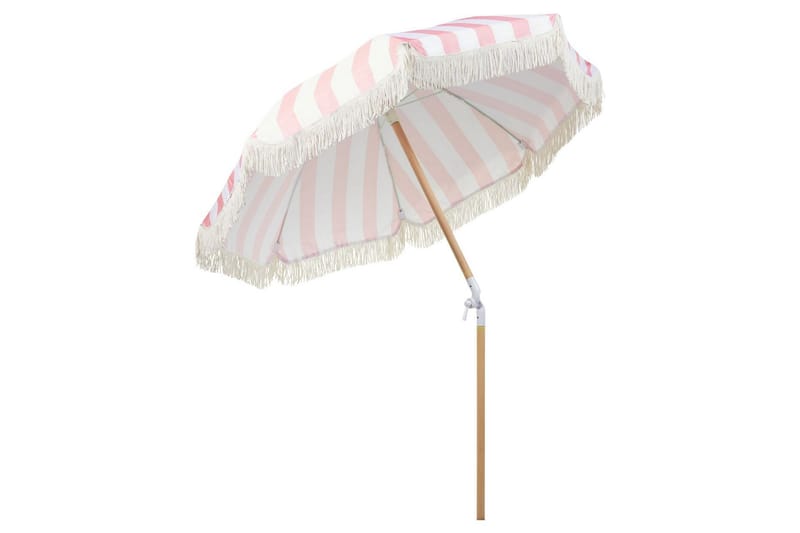 Teulon Parasol 150 cm - Pink/Hvid/Lysebrun - Havemøbler - Solafskærmning - Parasoller