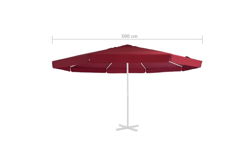 udskiftningsdug til parasol 500 cm bordeaux - Parasoller