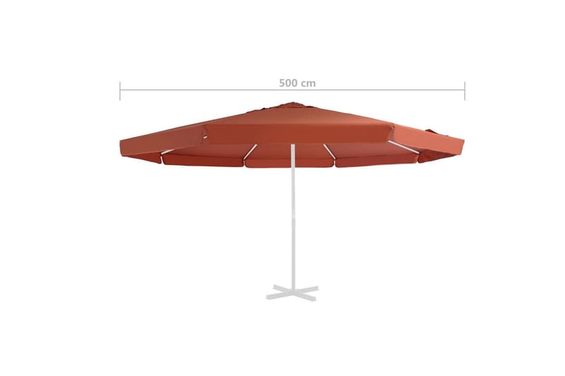 udskiftningsdug til parasol 500 cm terrakotta - Parasoller