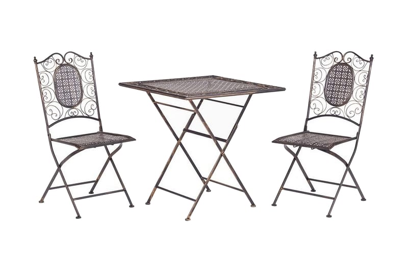 Balkonsæt med bord og 2 stole sort BORMIO - Sort - Havemøbler børn - Altansæt - Cafesæt