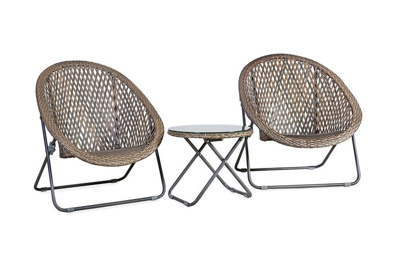 Møbelsæt TURKU 2 stole og bord sammenfoldelig - Havemøbler børn - Altansæt - Cafesæt