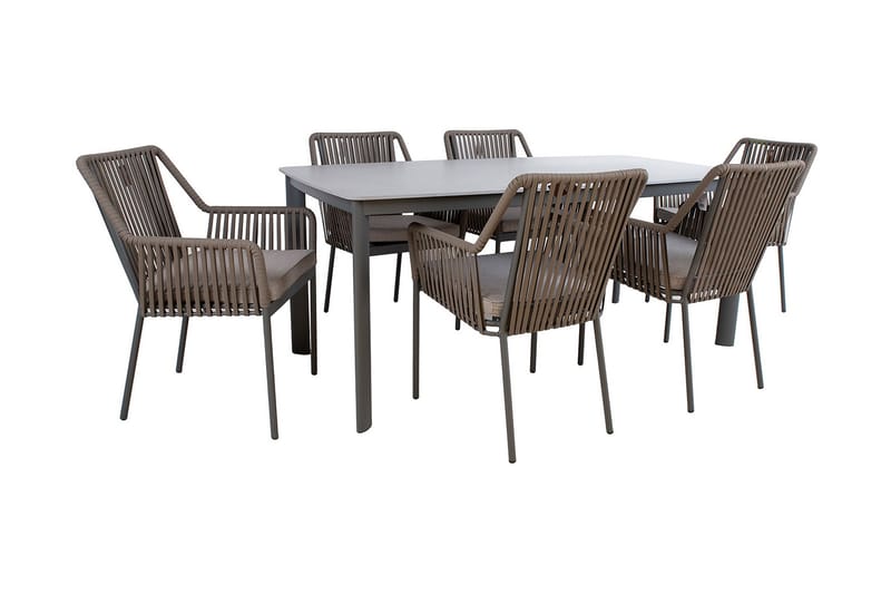 Andros Spisebordssæt med 6 stole - Havemøbler børn - Havesæt