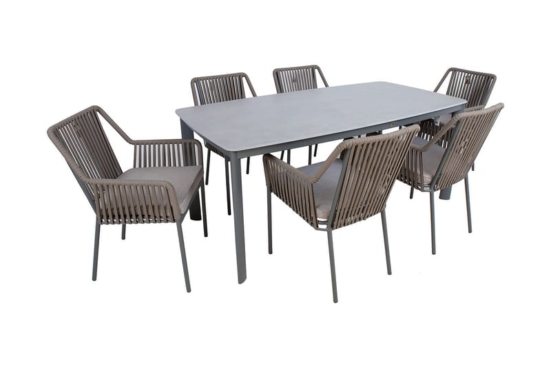 Andros Spisebordssæt med 6 stole - Havemøbler børn - Havesæt