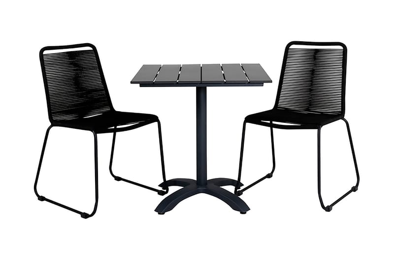 Colorado Spisebordssæt 70cm + 2 Lindos Stabelbare stole Sort - Venture Home - Havemøbler børn - Havesæt