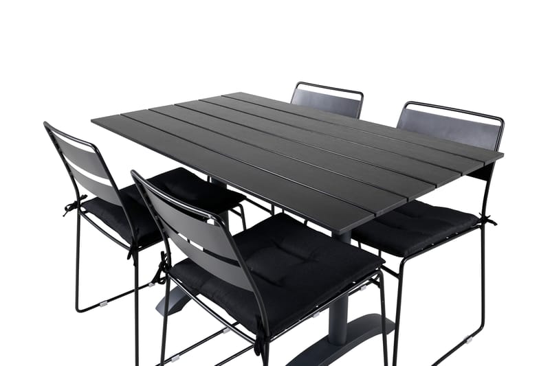 Denver Spisebordssæt 120cm + 4 Lina Stole Brun/Hvid - Venture Home - Havesæt