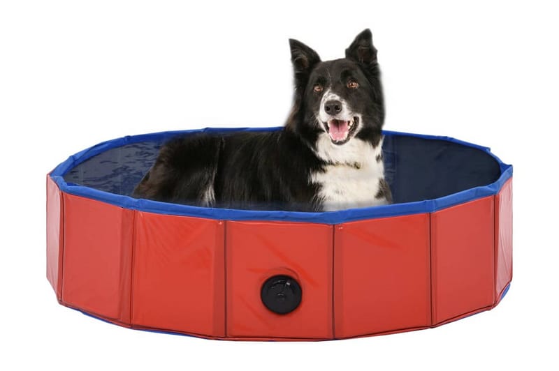 Foldbart Hundebassin 80 X 20 Cm Pvc Rød - Rød - Havemøbler - Udendørsgruppe - Havesæt