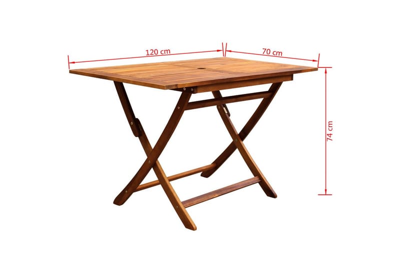Foldbart Udendørs Spisebordssæt 7 Dele Massivt Akacietræ - Brun - Havemøbler - Udendørsgruppe - Havesæt