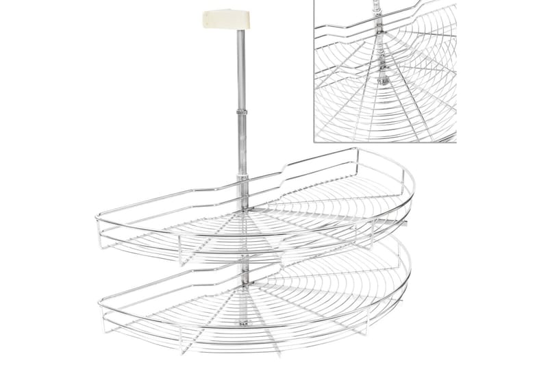 køkkenkurv i trådnet 2 niveauer 180 grader 85x44x80 cm sølvf - Sølv - Havemøbler - Udendørsgruppe - Havesæt