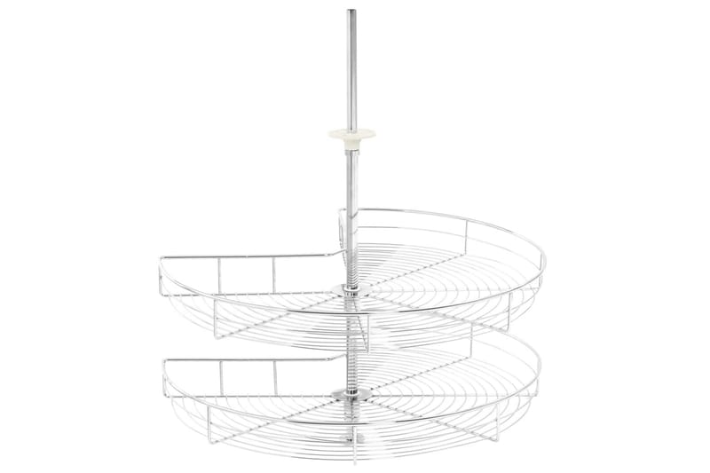 køkkenkurv i trådnet 2 niveauer 270 grader 71x71x80 cm - Sølv - Havemøbler - Udendørsgruppe - Havesæt