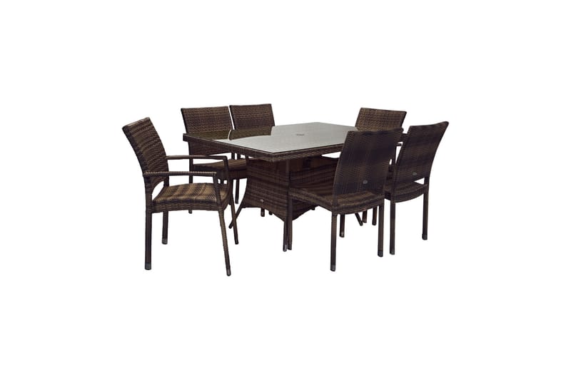 Møbelsæt WICKER bord og 4 + 2 stole aluminium - Havesæt