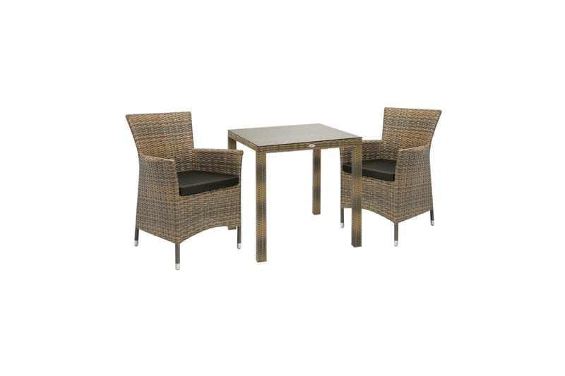 Møbler WICKER bord og 2 stole 73x73xH71cm - Havemøbler børn - Havesæt