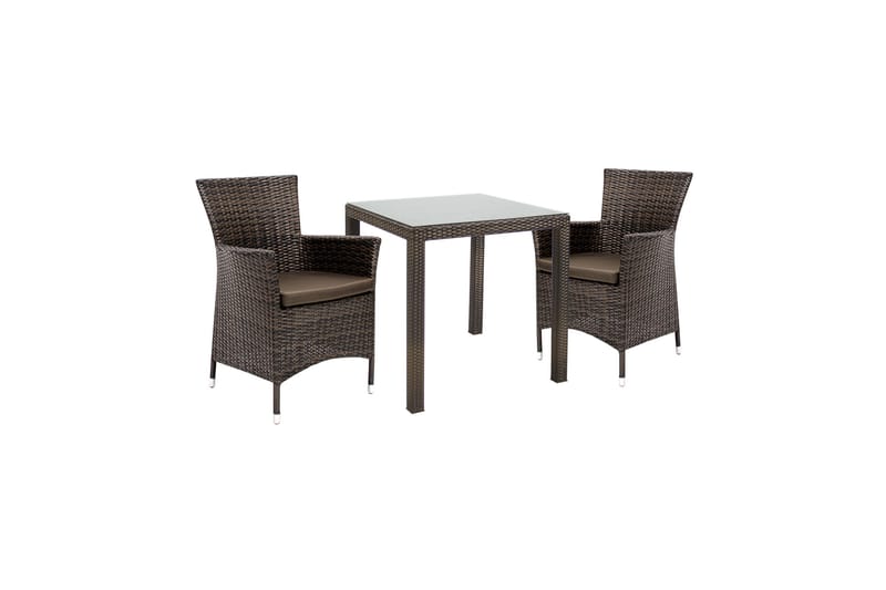 Møbler WICKER bord og 2 stole 73x73xH71cm - Havesæt