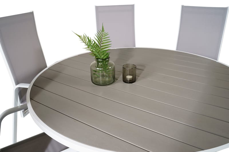Parma Spisebordssæt Ø140cm + 6 Copacabana Stole Sort/Grå - Venture Home - Havesæt
