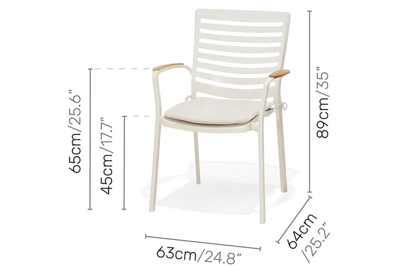 Portals Spisebordssæt 161 cm + 4 stole + bænk - Hvid / træ - Havemøbler - Udendørsgruppe - Havesæt