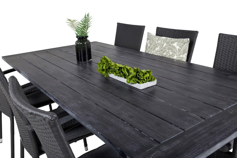 Rives Spisebordssæt 200cm + 6 Anna Armstole Natur - Venture Home - Havesæt